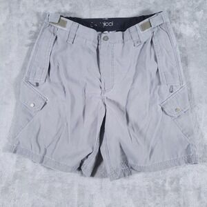 Gramicci Cargo Shorts Mens 34 Light Gray Adjustable Waist 100% Polyester‎ Faded